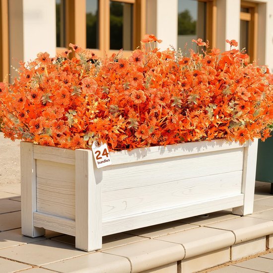Unyqoos® Set van 24 Bundels Realistische Kunstbloemen voor Herfstdecoratie Buiten