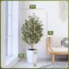 Unyqoos® Levensechte Grote Kunstolijfboom van 150 cm met Verstelbare Takken voor Binnen en Buiten
