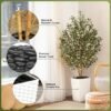 Unyqoos® Levensechte Grote Kunstolijfboom van 150 cm met Verstelbare Takken voor Binnen en Buiten