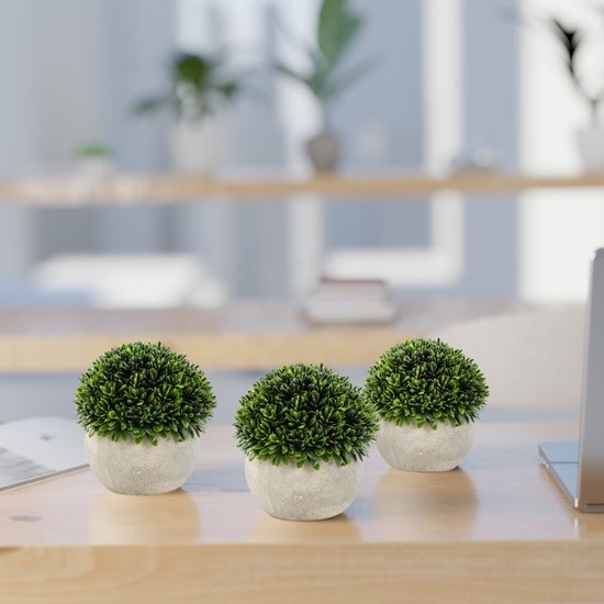 Unyqoos® Decoratieve set van drie realistische kunstplanten in potten