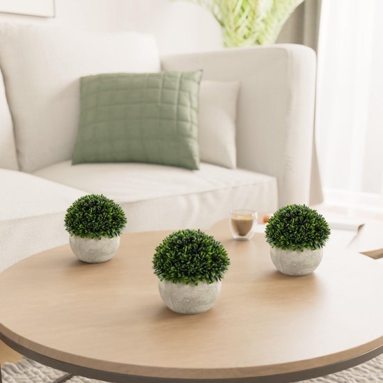 Unyqoos® Decoratieve set van drie realistische kunstplanten in potten