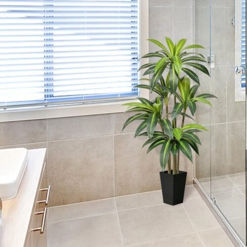 Unyqoos® Decoratieve kunstmatige drakenboom voor binnen met zwarte planter