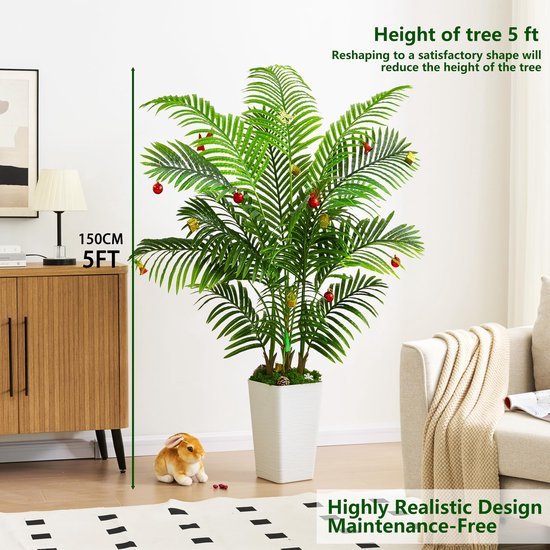 Unyqoos® Levensechte kunstpalm van 150 cm voor binnen en buiten decoratie