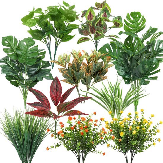 Unyqoos® Weerbestendige kunstplanten set voor tuin, balkon en interieur decoratie