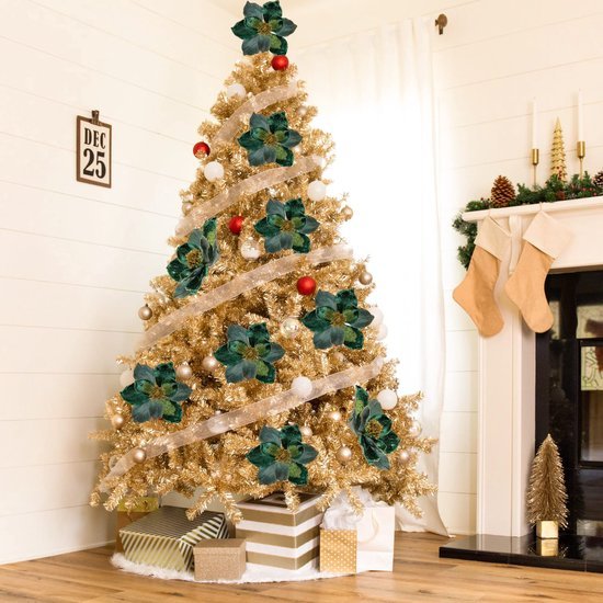550x550-23287.jpg Unyqoos® Set van drie kunstbloemen met glitter voor feestelijke kerstdecoratie