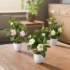 Unyqoos® Kunstplanten Camellia in Keramische Pot voor Stijlvolle Decoratie