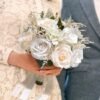 Unyqoos® Handgemaakte bruidsboeket met zijde bloemen en decoratieve linten