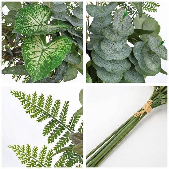 Unyqoos® Decoratieve kunsttakken met eucalyptus en anthurium voor elk interieur