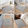 Unyqoos® Set van 3 Luxe Grijze Badmatten met Antislip en Chenille Comfort voor Badkamer