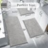 Unyqoos® Set van 3 Luxe Grijze Badmatten met Antislip en Chenille Comfort voor Badkamer