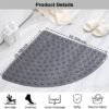 Unyqoos® Grijze driehoekige antislip douchemat met zuignappen en schimmelbestendig ontwerp