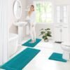 Unyqoos® Complete Luxe 3-Delige Badkamermat Set voor Comfort en Veiligheid in Turquoise