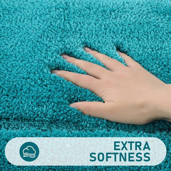 Unyqoos® Complete Luxe 3-Delige Badkamermat Set voor Comfort en Veiligheid in Turquoise