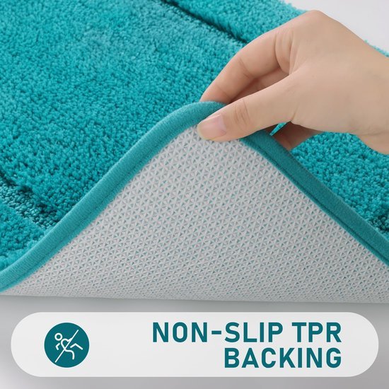Unyqoos® Complete Luxe 3-Delige Badkamermat Set voor Comfort en Veiligheid in Turquoise