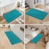 Unyqoos® Complete Luxe 3-Delige Badkamermat Set voor Comfort en Veiligheid in Turquoise