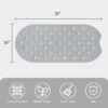 Unyqoos® Grijze antislip badmat voor douche en badkuip met afvoergaten