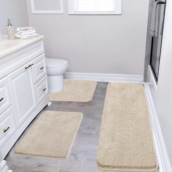 Unyqoos® Zachte Microvezel Badtapijten Set Met Antislip, Absorberend En Wasbaar Ontwerp Voor Badkamer