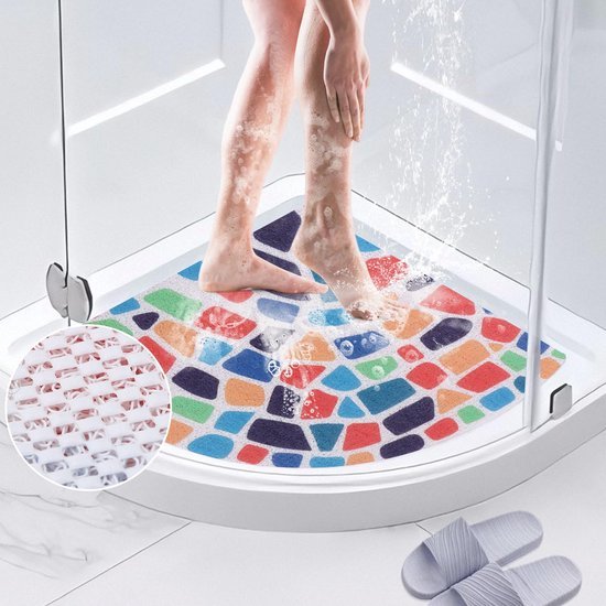 Unyqoos® Veilige en comfortabele antislip douchemat met afvoergaten en massagefunctie