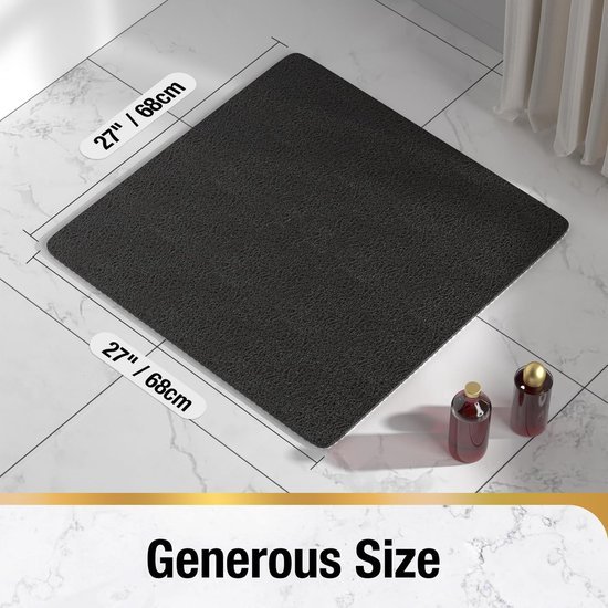 550x550-23451.jpg Unyqoos® Antislip Douchemat 68x68 cm met Drainage en Zachte PVC Luffa Textuur