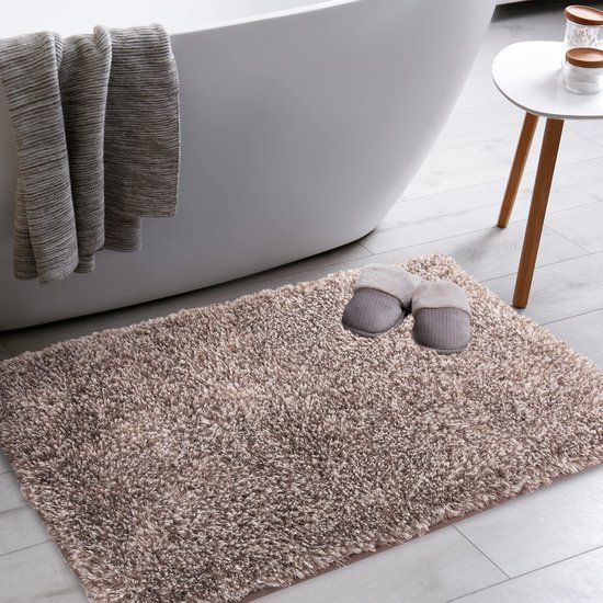 Unyqoos® Hoogpolige antislip badmat met zachte microvezels en waterabsorptie