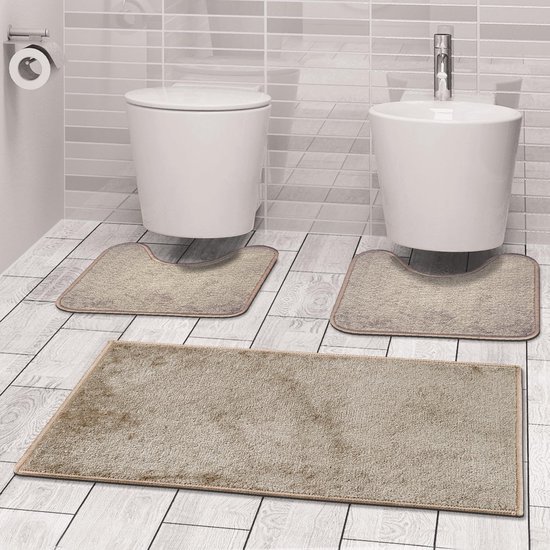 550x550-23480.jpg Unyqoos® Complete 3-delige Badkamermat Set met Ronde en Rechthoekige Matten, Antislip en Wasbaar