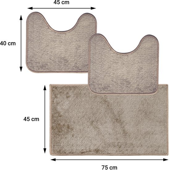 550x550-23482.jpg Unyqoos® Complete 3-delige Badkamermat Set met Ronde en Rechthoekige Matten, Antislip en Wasbaar