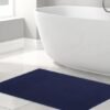 Unyqoos® Extra grote antislip badmat van 100% katoen, absorberend en sneldrogend, donkerblauw, wasbaar