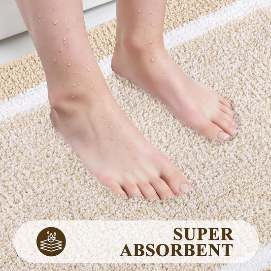 550x550-23571.jpg Unyqoos® Zachte en Antislip Badmat voor Badkamer en Douche, Beige 60x90 cm