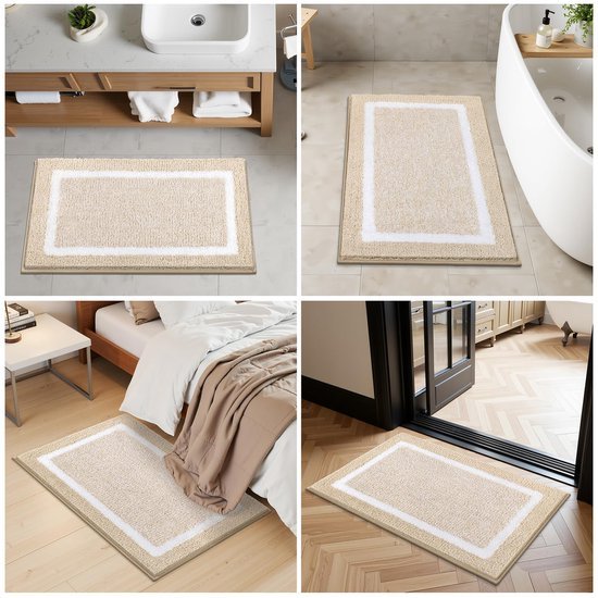 550x550-23573.jpg Unyqoos® Zachte en Antislip Badmat voor Badkamer en Douche, Beige 60x90 cm