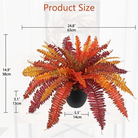 Unyqoos® Decoratieve kunstvaren in zwarte pot voor binnen en buiten gebruik