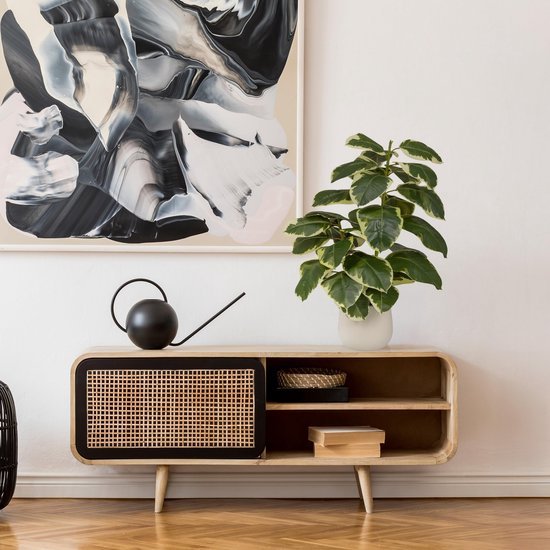 Unyqoos® Groenblijvende kunstplant Ficus elastica met realistische uitstraling voor elk interieur