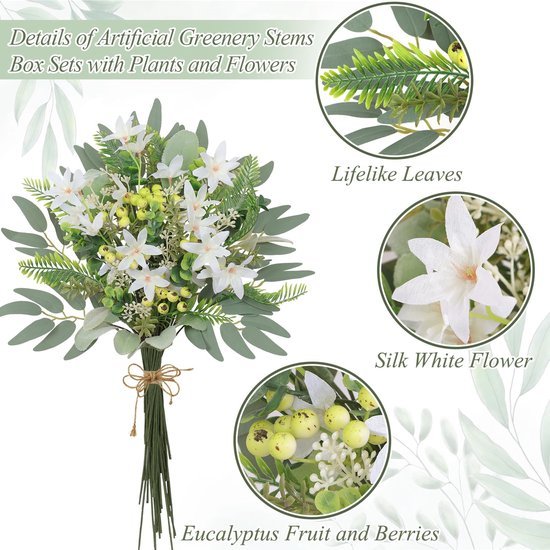 Unyqoos® Realistische kunstbloemen en takken voor veelzijdige decoratie en boeketten