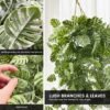 550x550-23641.jpg Unyqoos® Set van twee kunsthangplanten met realistische Monstera-bladeren en ophangtouw