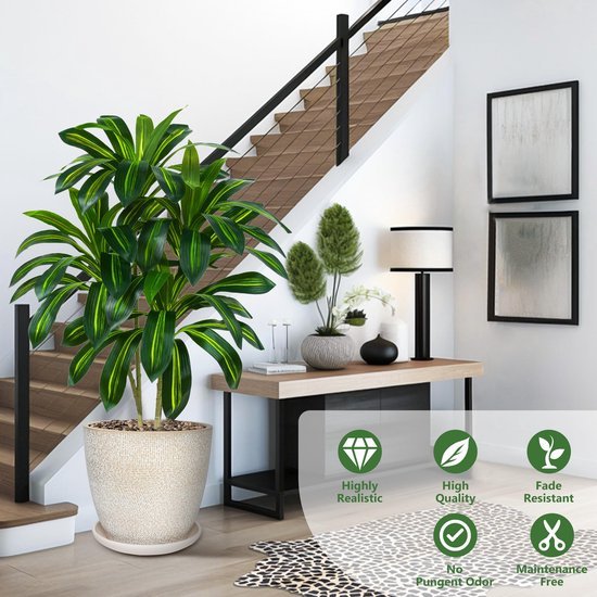 550x550-23650.jpg Unyqoos® Levensechte kunstplant Dracaena met elegante pot voor binnen en buiten