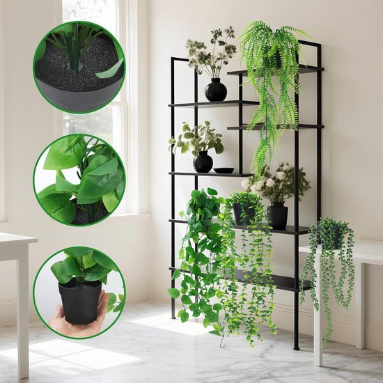 550x550-23686.jpg Unyqoos® Set van vier levensechte hangplanten met pot voor binnen en buiten