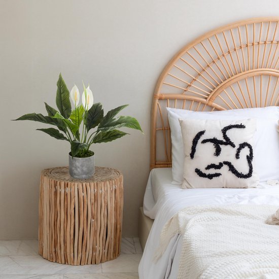 Unyqoos® Groenblijvende kunstplant met witte bloemen voor binnen en buiten decoratie