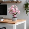 Unyqoos® Realistische kunstbloesem in stenen pot voor interieurdecoratie