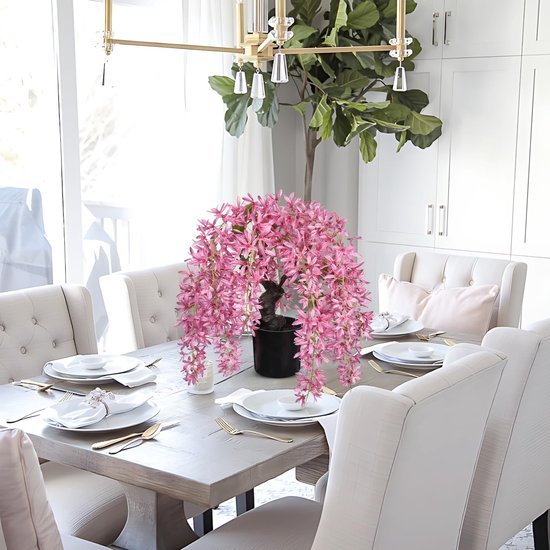550x550-23741.jpg Unyqoos® Witte Wisteria Kunstbloemen in Pot voor Stijlvolle Interieurdecoratie