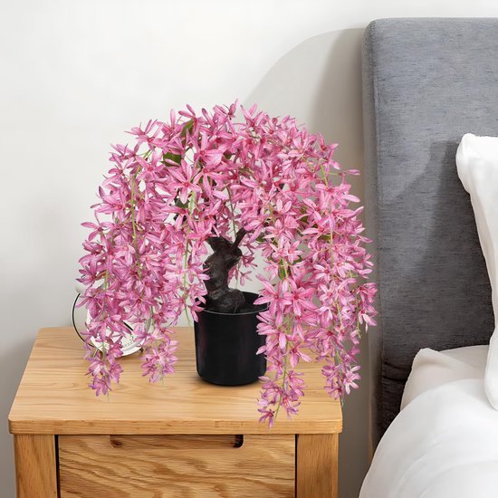 550x550-23742.jpg Unyqoos® Witte Wisteria Kunstbloemen in Pot voor Stijlvolle Interieurdecoratie