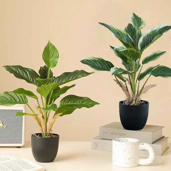 550x550-23749.jpg Unyqoos® Set van twee levensechte kunstplanten in pot voor decoratieve doeleinden