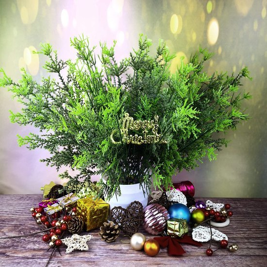 Unyqoos® Set van 36 kunstmatige dennentakken voor creatieve en feestelijke decoratieprojecten