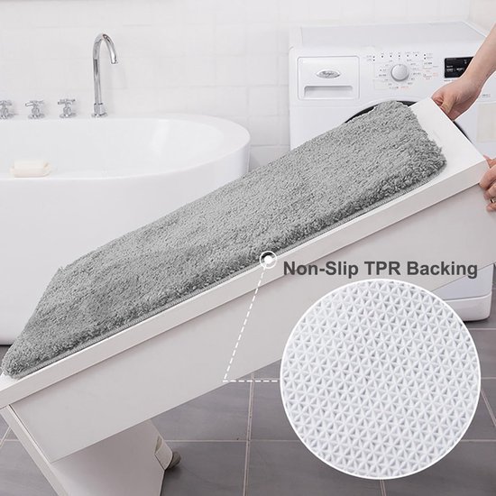 Unyqoos® Grijze badmatset met antislip en hoge waterabsorptie voor badkamer