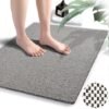 Unyqoos® Grijze antislip douchemat zonder zuignappen 50 x 87 cm voor veilige badkamers