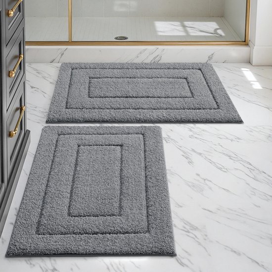 550x550-23825.jpg Unyqoos® Zachte en Waterabsorberende Badmatset met Antisliplaag voor Badkamer