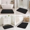Unyqoos® Zwarte absorberende badmat van microvezel met antislip en wasbaar ontwerp