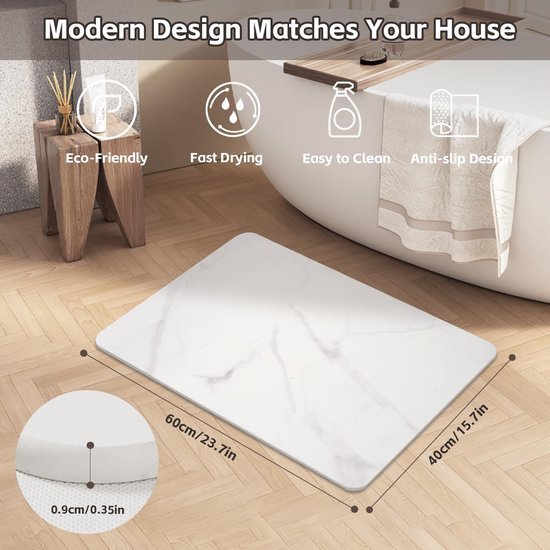 Unyqoos® Antislip en Sneldrogende Kiezelsteen Badmat voor Diverse Toepassingen