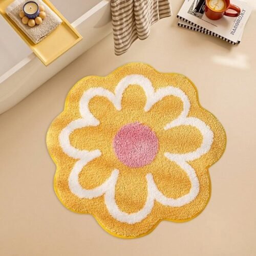Unyqoos® Zacht en absorberend vloerkleed met bloemdesign voor diverse ruimtes 40x40 cm