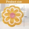Unyqoos® Zacht en absorberend vloerkleed met bloemdesign voor diverse ruimtes 40x40 cm