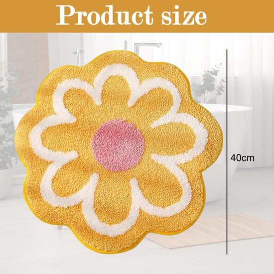 Unyqoos® Zacht en absorberend vloerkleed met bloemdesign voor diverse ruimtes 40x40 cm
