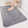 Unyqoos® Zachte Antislip Badmat voor Badkamer met Hoge Waterabsorptie, 50 x 80 cm, Grijs